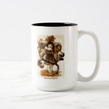 Café avec la tasse de rose de chien