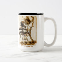Café avec la tasse de rose de Noël