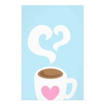 Café avec la vapeur motifs pour papier à lettre