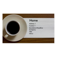 Café avec le carte de visite de serviette