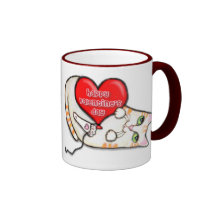 Café de chat de Saint-Valentin ou tasse de thé