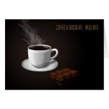 Café et chocolat = cartes de note de brillant