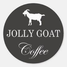 Café gai de chèvre autocollants ronds