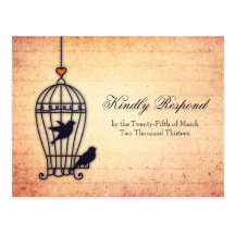 Cage à oiseaux de fantaisie avec le coeur d'or épo carte postale