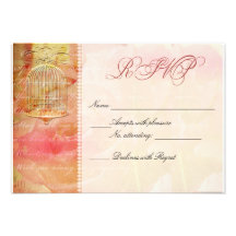Cage à oiseaux molle et romantique RSVP Faire-part