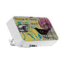 Cage à oiseaux vintage de Nouveau d'art de damassé Mini Haut-parleur