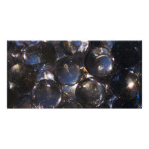 Cailloux en verre bleus - photographie abstraite cartes de vœux avec photo