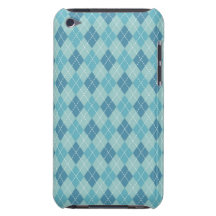 Caisse à motifs de losanges bleue de contact d'iPo Étuis Barely There iPod