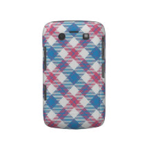 Caisse audacieuse de Blackberry de plaid bleu et r Étui Blackberry Bold