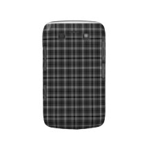 Caisse audacieuse de Blackberry de plaid noir et b Coque Blackberry