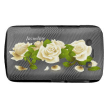 Caisse audacieuse de Blackberry de roses blancs de Coque Blackberry