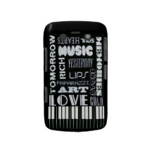 Caisse audacieuse de piano de baie noire coques blackberry bold