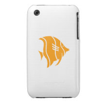 Caisse blanche de poisson orange de l'iPhone 3 Coque iPhone 3