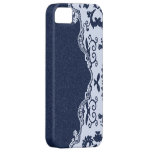 caisse blanche du cru iphone5 de damassé de denim  étui iPhone 5