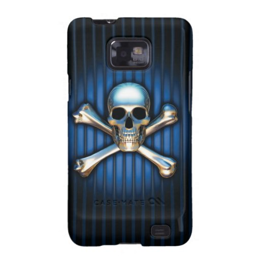 Caisse bleue de galaxie de Samsung de crâne Coques Samsung Galaxy S2