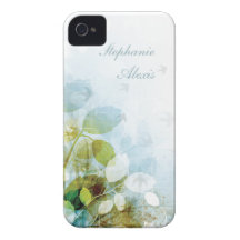 Caisse bleue de l'iphone 4 d'oiseaux de feuillage  coques iPhone 4 Case-Mate