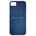 Caisse bleue de l'iPhone 5 de damassé Coques iPhone 5