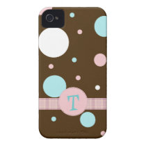 Caisse colorée de l'iPhone 4 de monogramme de poin coques case-mate