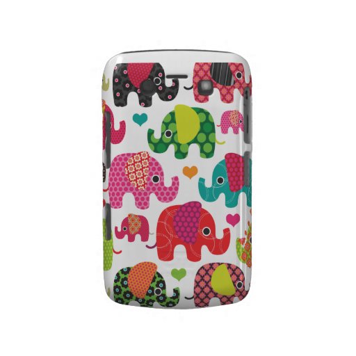 Caisse colorée de mûre de motif d'enfants d'élépha coque blackberry