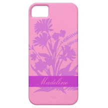 Caisse florale pourpre rose personnalisable de l'i coque iPhone 5