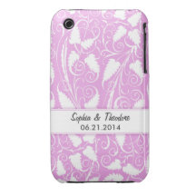 Caisse lilas personnalisée de l'iPhone 3 de vigne  Étuis iPhone 3