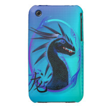 Caisse noire à cornes de Coque-Compagnon de dragon Coque iPhone 3 Case-Mate