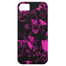 Caisse noire rose de n Butteryfly Coque Case-Mate iPhone 5