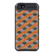 Caisse orange et grise de motif de diamant