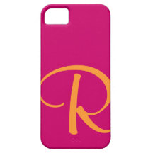 Caisse orange lumineuse de l'iPhone 5 de monogramm Coques iPhone 5