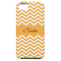 Caisse orange personnalisée de motif de chevron coque iPhone 5 Case-Mate