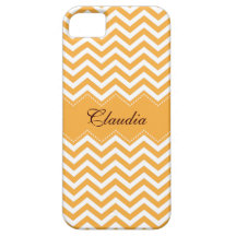 Caisse orange personnalisée de motif de chevron coque Case-Mate iPhone 5