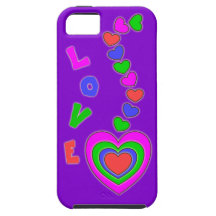 Caisse pourpre de l'iPhone 5 de coeurs multi de co Coques iPhone 5 Case-Mate