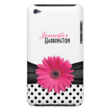 Caisse rose à la mode chic d'iPod de point de polk Coques Barely There iPod