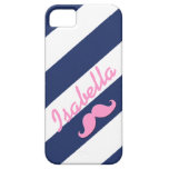 CAISSE ROSE de l'iPHONE 5 de RAYURES BLEUES de MOU Coques iPhone 5