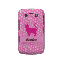 Caisse rose personnalisée de Blackberry de pawprin Coques Blackberry Bold