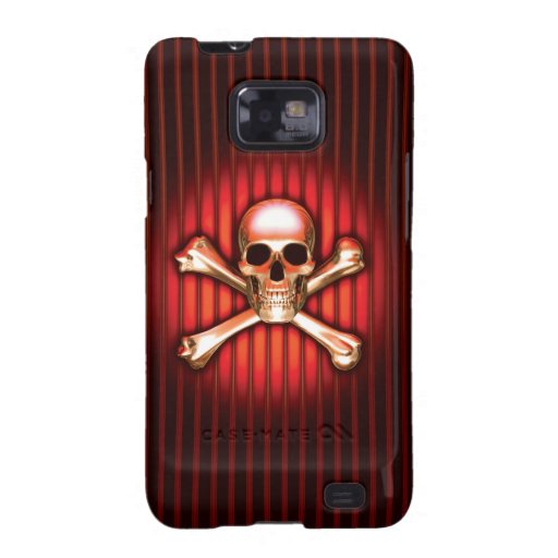 Caisse rouge de galaxie de Samsung de crâne Coque Samsung Galaxy SII