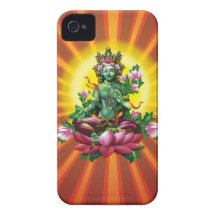 Caisse verte de l'iPhone 4 de Ārya Tārā Bouddha Étui iPhone 4