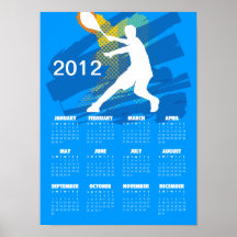 Calendrier 2012 de tennis - copie d'affiche