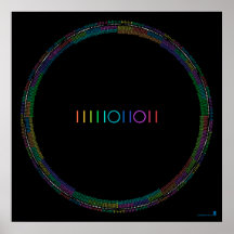 Calendrier de 2011 binaires (noir) poster