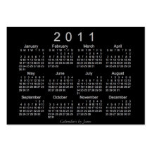 Calendrier de 2011 poches cartes de visite personnelles