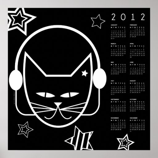 Calendrier de basculage d'amusement du chat 2012 n posters
