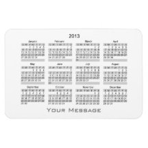 Calendrier de l'aimant 2013 de réfrigérateur de co magnet souple
