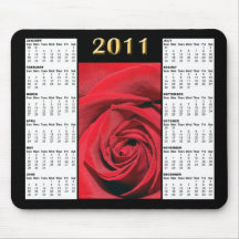 Calendrier Mousepad du rose rouge 2011 Tapis De Souris