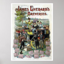 Calendrier vintage reconstitué de brasserie de New Affiches