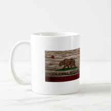 California Flag Rustic wood Mugs