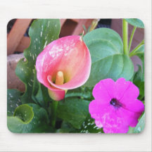 Calla Lilly et pétunia Tapis De Souris
