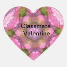 Camarade de classe Valentine stickers1 rose Autocollants En Cœur