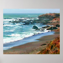 Cambria la Californie Shoreline en automne Posters