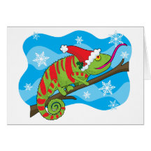 Caméléon de Noël Carte De Vœux