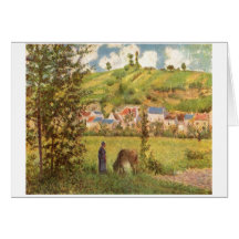 Camille Pissarro - huile de fille de vache à cow-g Carte De Vœux